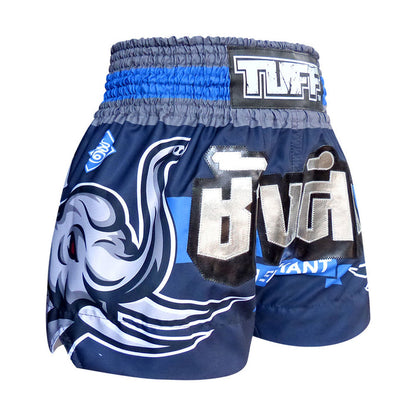 TUFF Muay Thai Shorts Boxing Trunks Traditional Style (TUF-MS636-NVB)