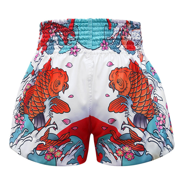 TUFF Muay Thai Shorts Boxing Trunks Traditional Style (TUF-MS637-WHT)