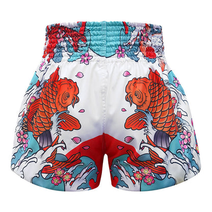 TUFF Muay Thai Shorts Boxing Trunks Traditional Style (TUF-MS637-WHT)