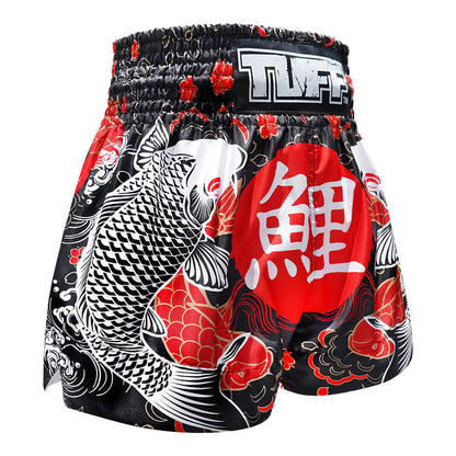 TUFF Muay Thai Shorts Boxing Trunks Traditional Style (TUF-MS638-BLK)