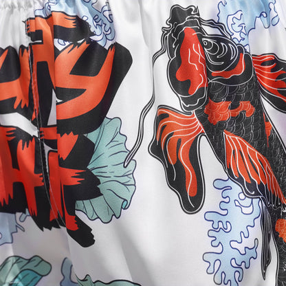 TUFF Muay Thai Shorts Boxing Trunks Traditional Style (TUF-MS638-WHT)