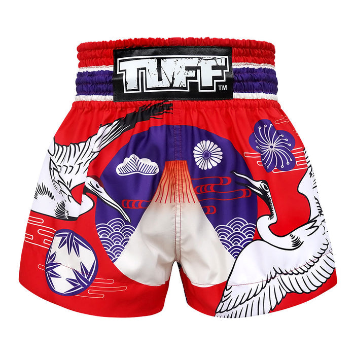 TUFF Muay Thai Shorts Boxing Trunks Traditional Style (TUF-MS639-RED)