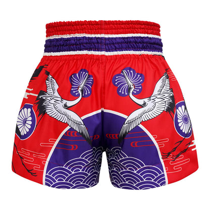 TUFF Muay Thai Shorts Boxing Trunks Traditional Style (TUF-MS639-RED)