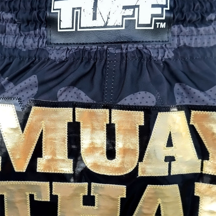 TUFF Muay Thai Shorts Boxing Trunks Traditional Style (TUF-MS640-BLK)