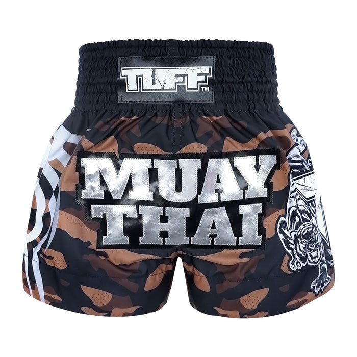 TUFF Muay Thai Shorts Boxing Trunks Traditional Style (TUF-MS640-BRN)