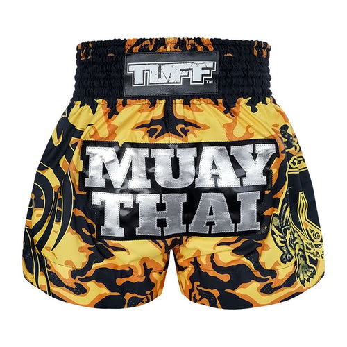 TUFF Muay Thai Shorts Boxing Trunks Traditional Style (TUF-MS640-YLW)