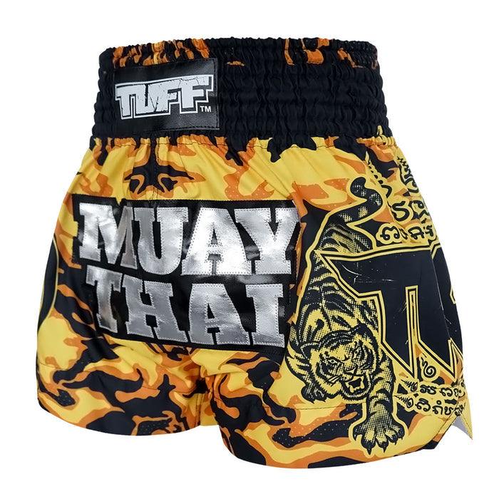 TUFF Muay Thai Shorts Boxing Trunks Traditional Style (TUF-MS640-YLW)