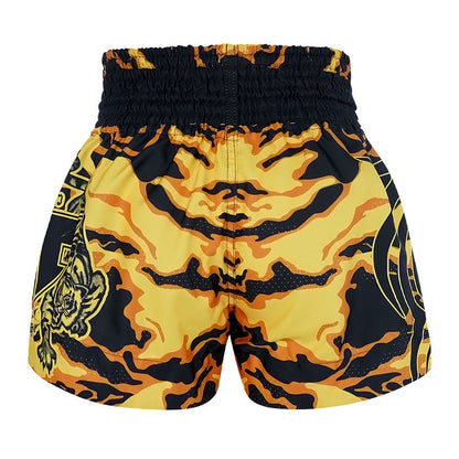 TUFF Muay Thai Shorts Boxing Trunks Traditional Style (TUF-MS640-YLW)