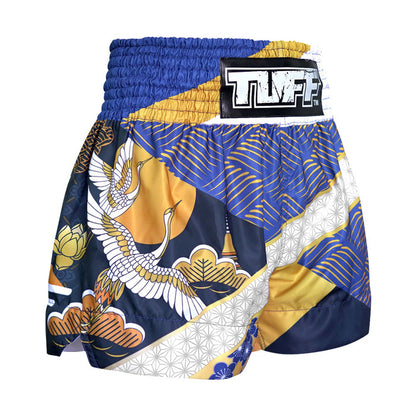 TUFF Muay Thai Shorts Boxing Trunks Traditional Style (TUF-MS651-BLU)