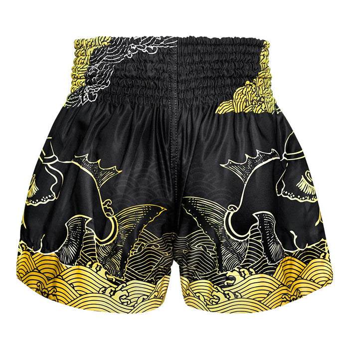 TUFF Muay Thai Shorts Boxing Trunks Traditional Style (TUF-MS654-BLK)
