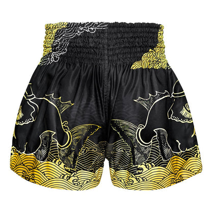 TUFF Muay Thai Shorts Boxing Trunks Traditional Style (TUF-MS654-BLK)