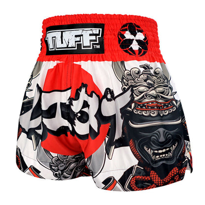TUFF Muay Thai Shorts Boxing Trunks Traditional Style (TUF-MS659-WHT)
