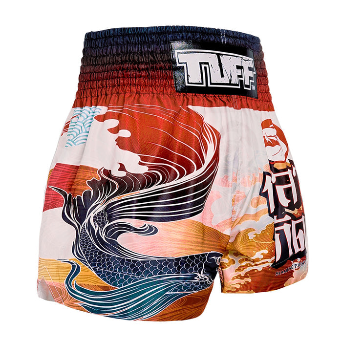 TUFF Muay Thai Shorts Boxing Trunks Traditional Style (TUF-MS670-RED)