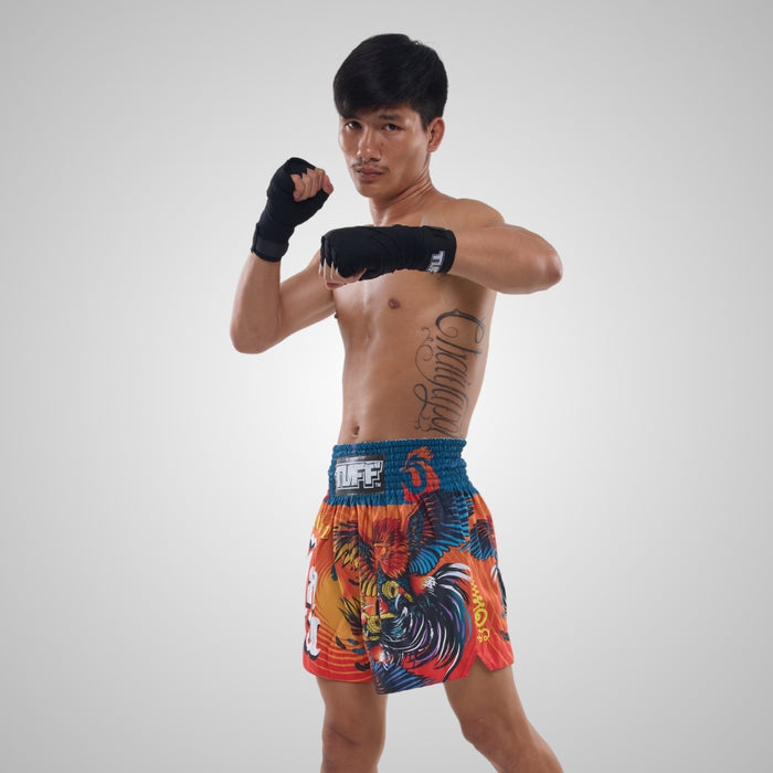 TUFF Muay Thai Shorts Boxing Trunks Traditional Style (TUF-MS676-ORG)