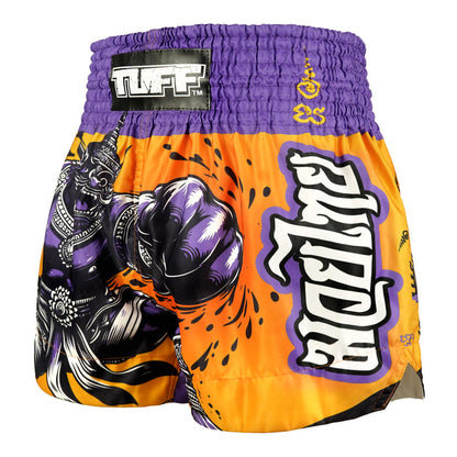 TUFF Muay Thai Shorts Boxing Trunks Traditional Style (TUF-MS688-ORG)