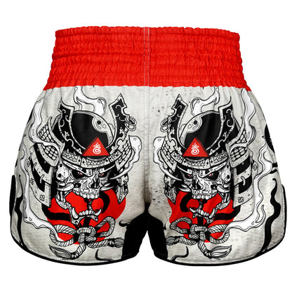 TUFFPAYAK Muay Thai Shorts Boxing Trunks Retro Style (TPY-RMS006-GRY)
