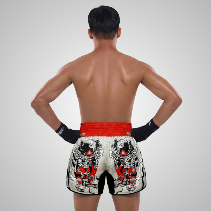 TUFFPAYAK Muay Thai Shorts Boxing Trunks Retro Style (TPY-RMS006-GRY)