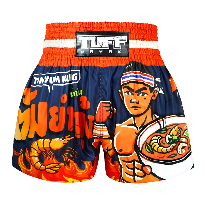 TUFFPAYAK Muay Thai Shorts Boxing Trunks Traditional Style (TPY-MS002-NVB)
