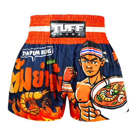 TUFFPAYAK Muay Thai Shorts Boxing Trunks Traditional Style (TPY-MS002-NVB)