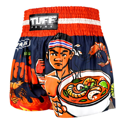 TUFFPAYAK Muay Thai Shorts Boxing Trunks Traditional Style (TPY-MS002-NVB)