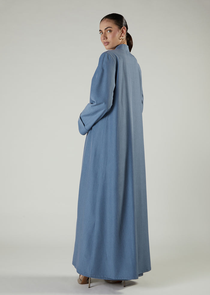 Two Piece Open Abaya Denim