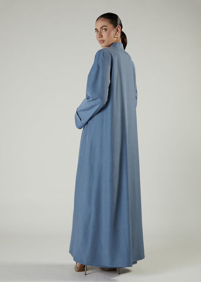 Two Piece Open Abaya Denim