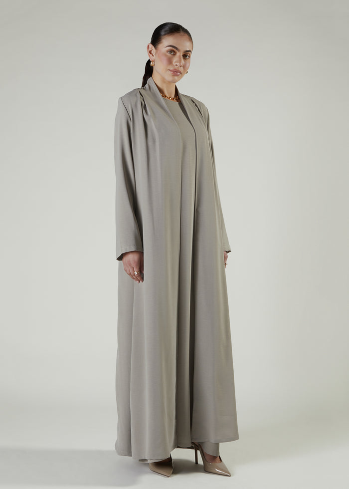 Two Piece Open Abaya Salt