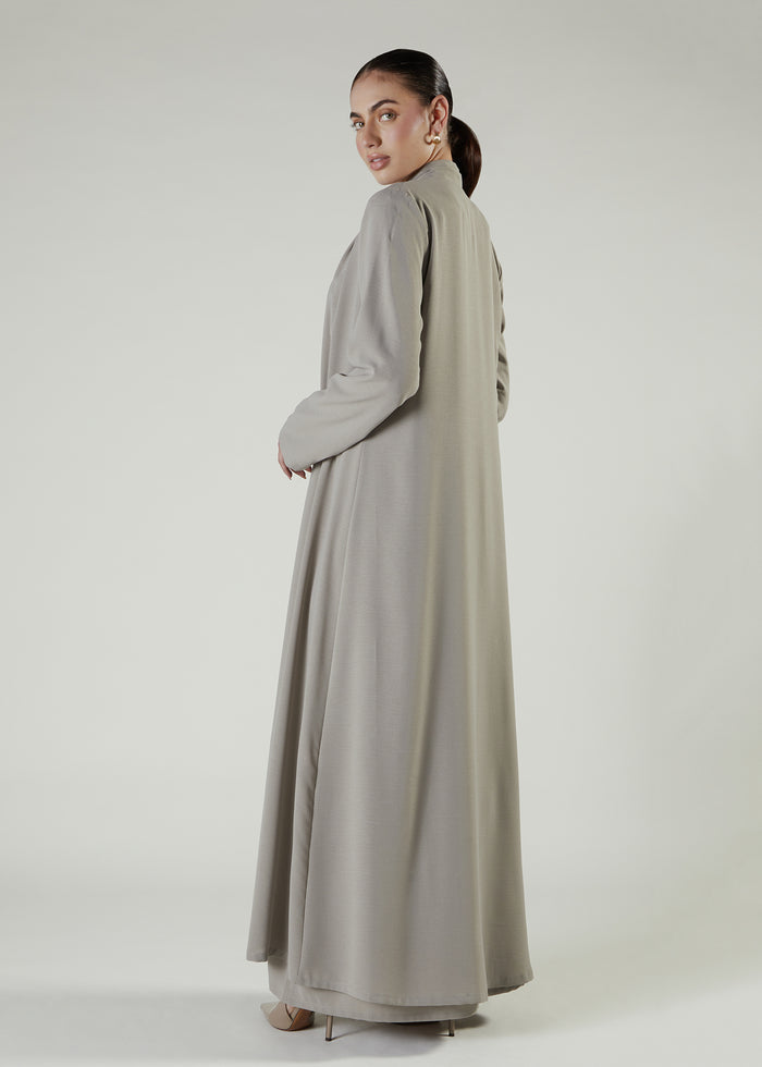 Two Piece Open Abaya Salt