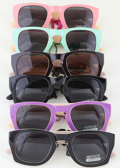 Two-Toned Chain Sunglasses