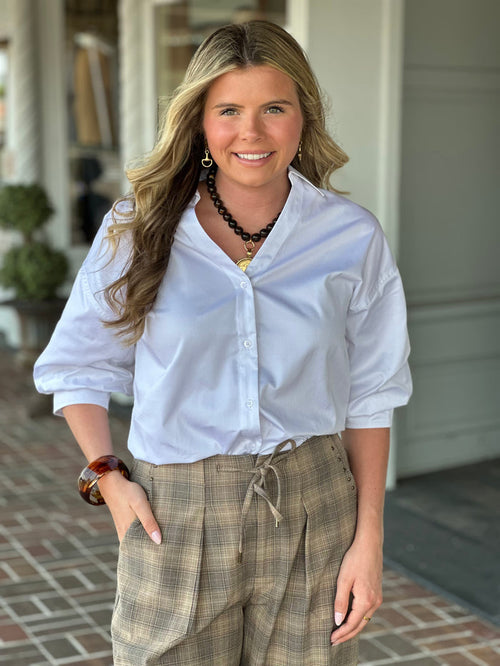 Tyler Boe Tamara Sateen Top in White