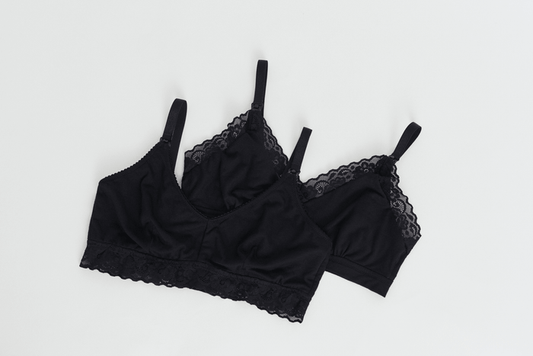 Ultimate Bra Combo in Black (Lace Nursing Bra + Cross-back Nursing Bra) - Ilouity