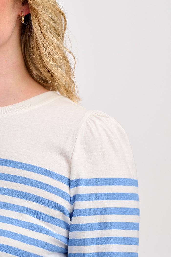 Umah Jersey Top (Off White/French Blue Stripe)