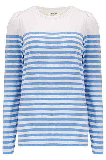 Umah Jersey Top (Off White/French Blue Stripe)