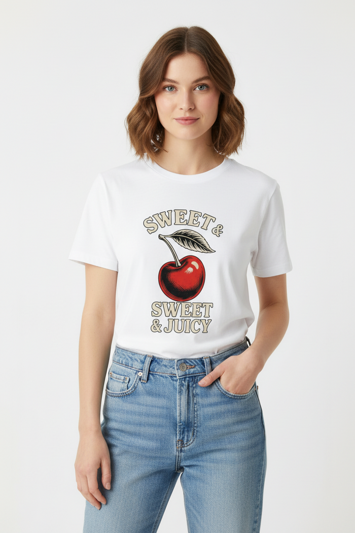 Unisex Cherry Print T-Shirt - Bold Summer Style