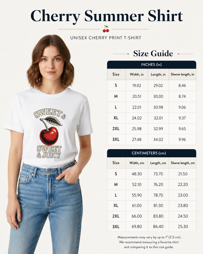 Unisex Cherry Print T-Shirt - Bold Summer Style