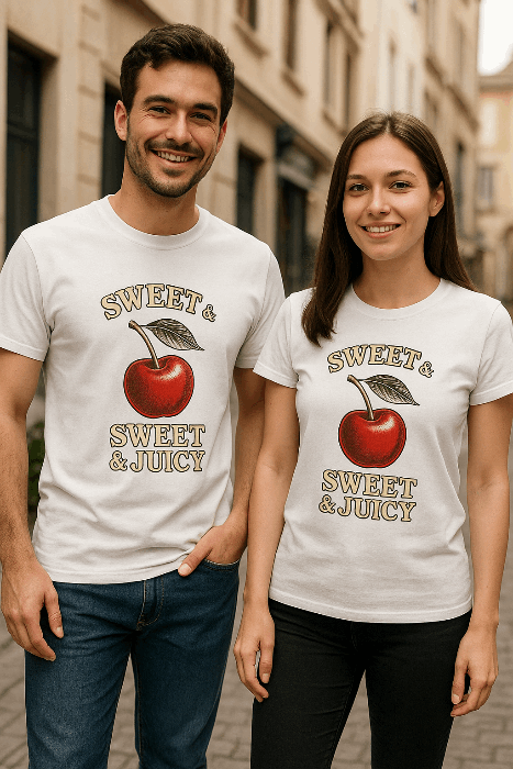 Unisex Cherry Print T-Shirt - Bold Summer Style