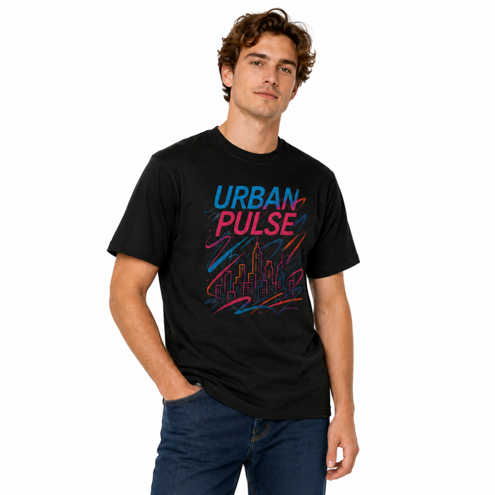 Unisex Urban Pulse tee shown in a casual product view with cotton construction, crew neck and short sleeve silhouette detail.