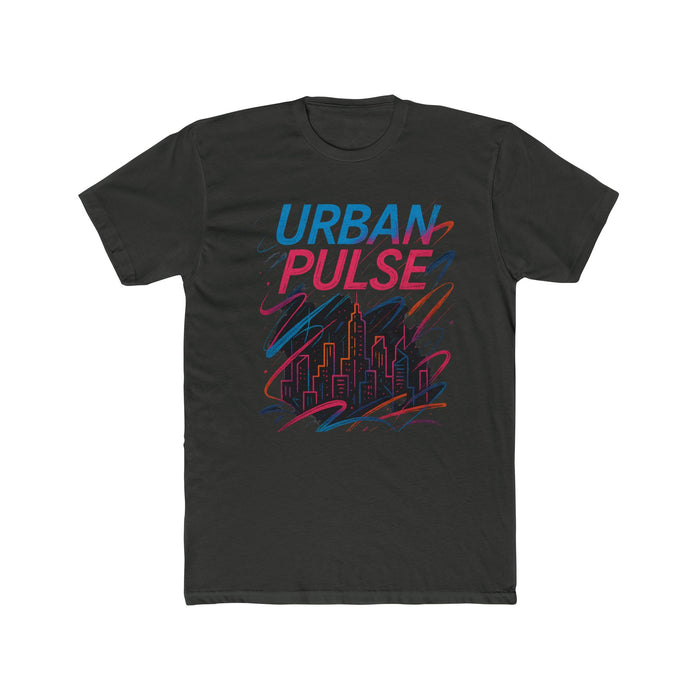 Urban Pulse black t-shirt displayed against a plain background, with short sleeves, crew neckline and a printed front design.