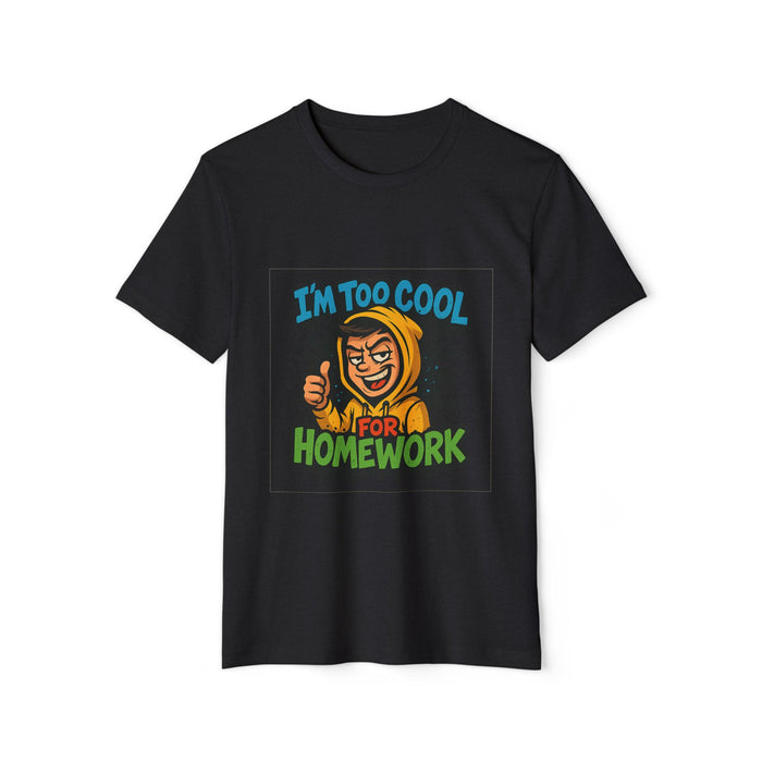 Solid Black Blend graphic t-shirt shown from the front with homework design, short sleeves and clear product styling details.
