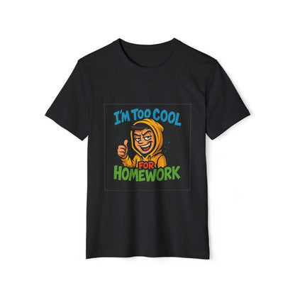 Solid Black Blend graphic t-shirt shown from the front with homework design, short sleeves and clear product styling details.