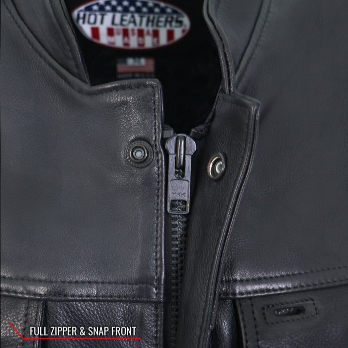USA Made Chaos Vest: • Made in the USA• Made from Premium Naked Cowhide Leather• Fully Lined• Full Zipper &amp; Snap Front •