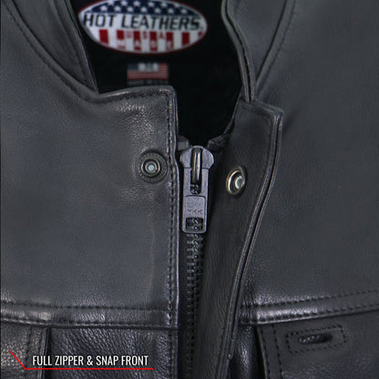 USA Made Chaos Vest: • Made in the USA• Made from Premium Naked Cowhide Leather• Fully Lined• Full Zipper &amp; Snap Front •