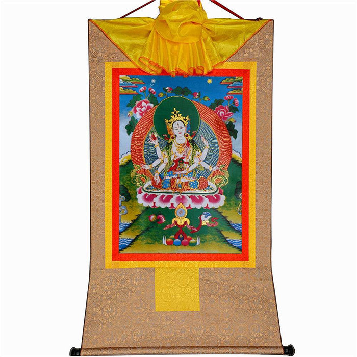 Usnisa Vijaya - Crown Superb Victory Dharani - Tibetan thangka painting, view 7