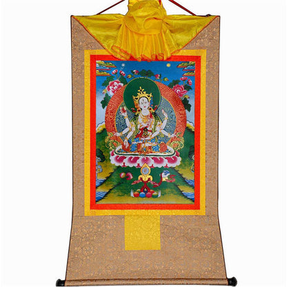 Usnisa Vijaya - Crown Superb Victory Dharani - Tibetan thangka painting, view 7