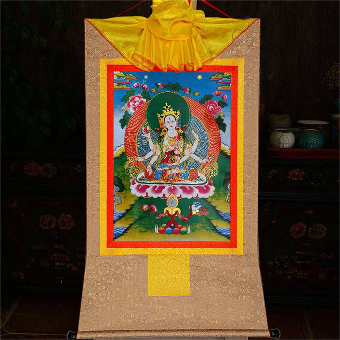 Usnisa Vijaya - Crown Superb Victory Dharani - Tibetan thangka painting, view 8