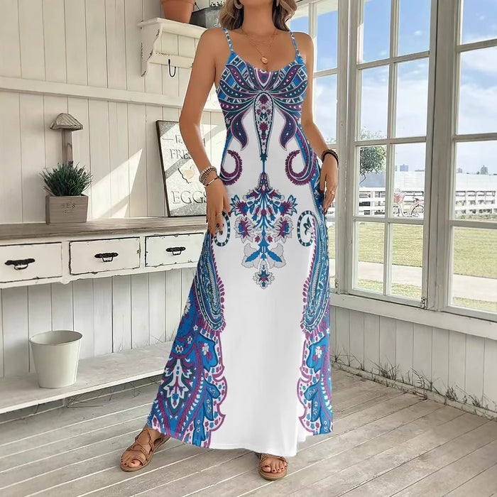 V-Neck Sleeveless Dress – Flattering Print, Shop Now