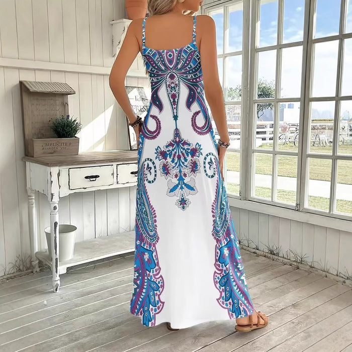 V-Neck Sleeveless Dress – Flattering Print, Shop Now