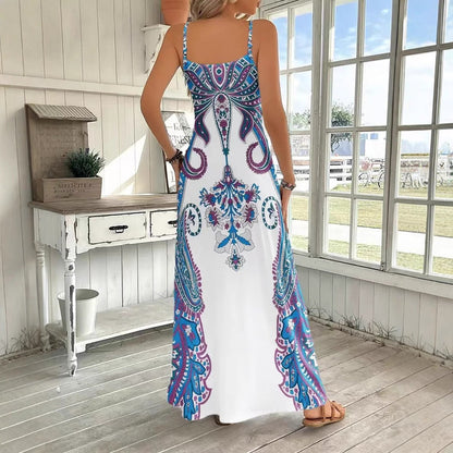 V-Neck Sleeveless Dress – Flattering Print, Shop Now