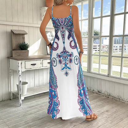 V-Neck Sleeveless Dress – Flattering Print, Shop Now