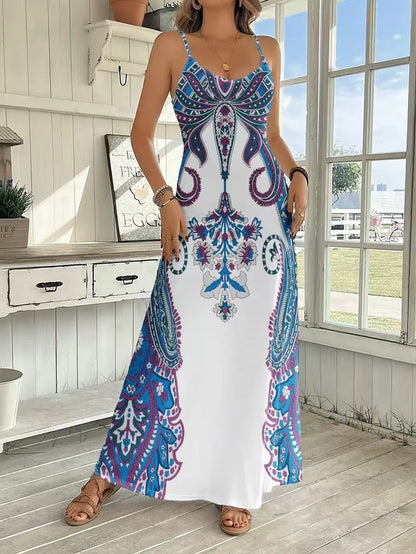 V-Neck Sleeveless Dress – Flattering Print, Shop Now